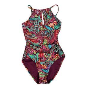 Ellen Tracy One-Piece tummy control keyhole swimsuit Size 6